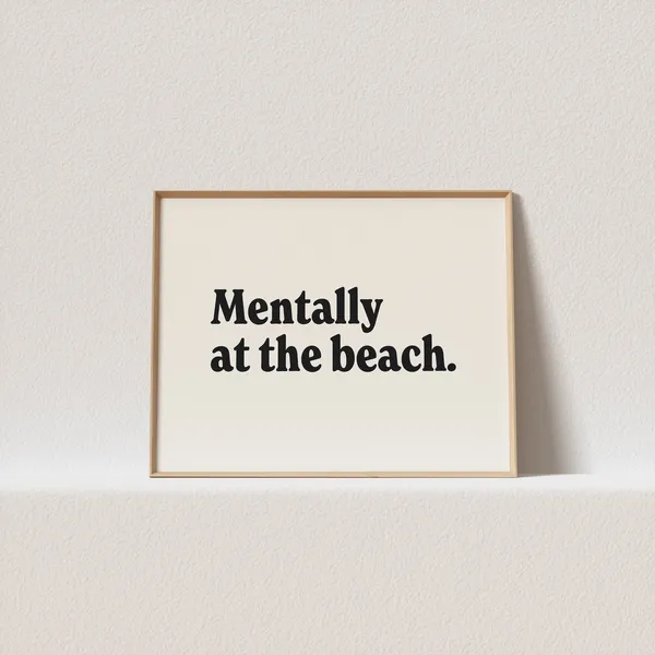 Mentally At The Beach Retro Art Print