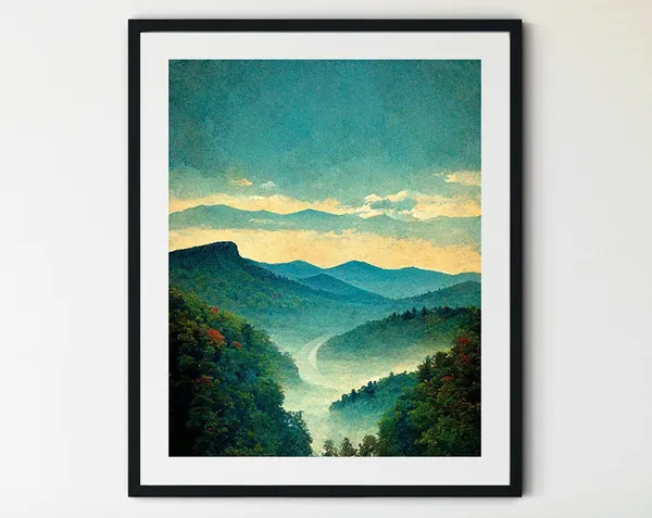 Blue Ridge Mountains Art Print, Mountain Landscape