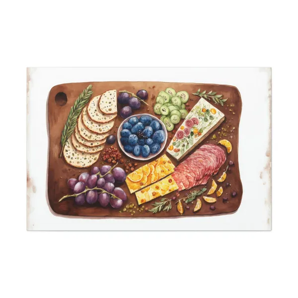 Watercolor Charcuterie Art Print, Kitchen Decor