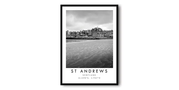 St Andrews Scotland Black And White Poster