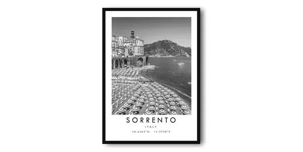 Sorrento Travel Poster, Minimalist Italy Wall Art