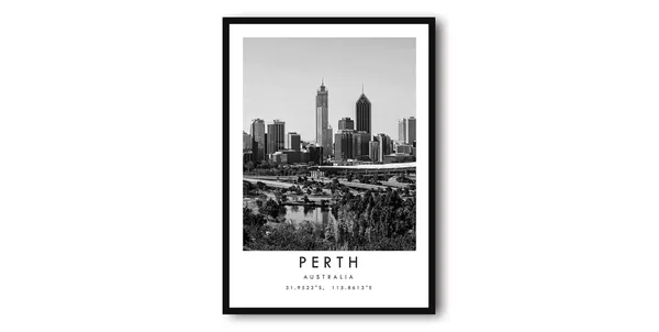 Perth Australia Minimalist Cityscape Art Print