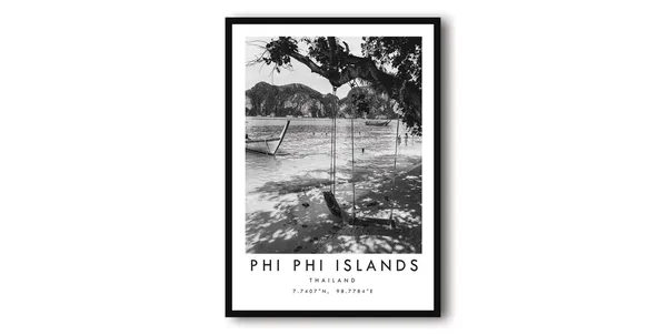 Phi Islands Minimalist Travel Poster, Thailand