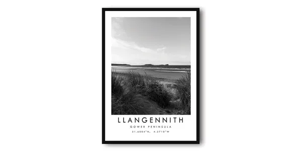 Llangennith Gower Minimalist Contemporary Travel Poster