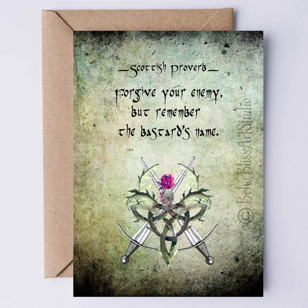 Scottish Proverb Quote Art Print, Outlander Scotland