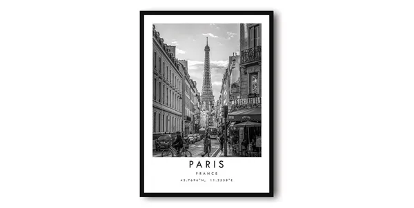 Paris Minimalist Travel Poster, France Wall Art