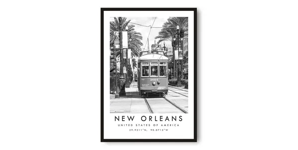 New Orleans Streetcar Minimalist Travel Poster