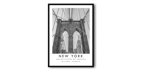 New York Black And White Minimalist Travel Poster