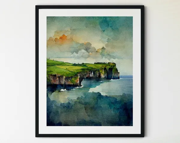 Cliffs Of Moher Travel Poster, Irish Landscape Print
