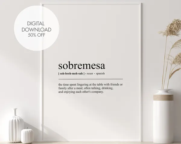 Sobramesa Definition Spanish Typography Art Print