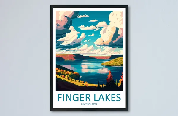 Finger Lakes Travel Print, New York State Art Print