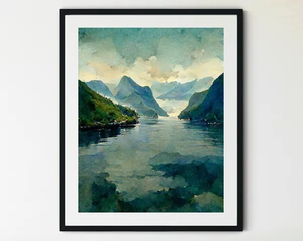 Norwegian Fjord Art Print, Norway Landscape