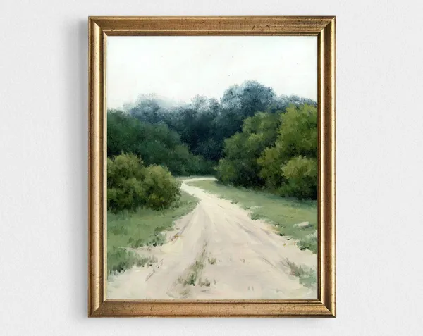 Oil Painting Landscape Art Print, Countryside