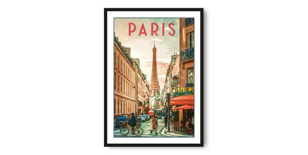 Paris Travel Poster, Minimalist France City Print