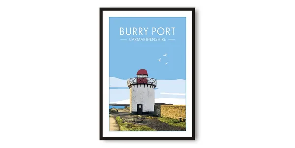 Burry Port Travel Poster, Carmarthenshire Art Print
