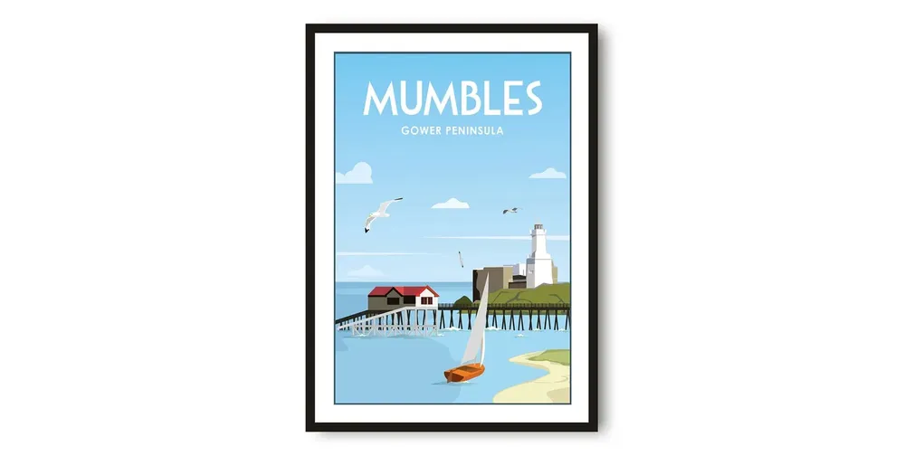 Mumbles Gower Peninsula Travel Poster