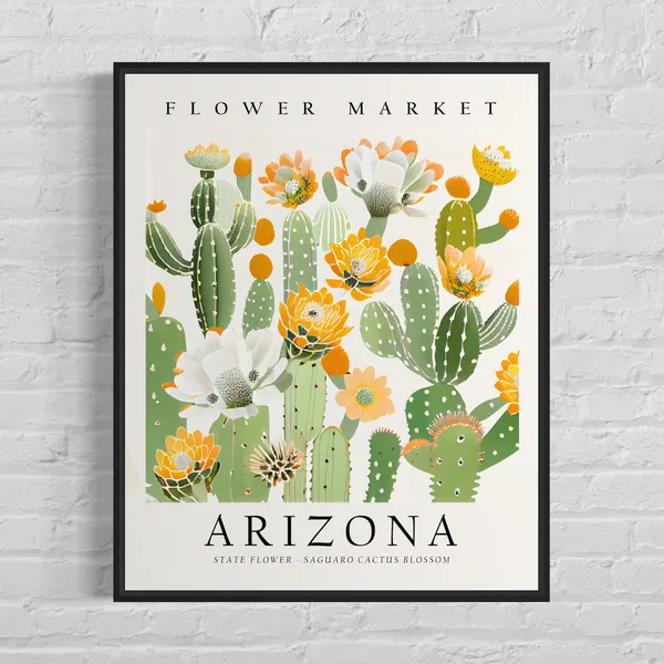 Arizona State Flower Saguaro Cactus Blossom Art Print