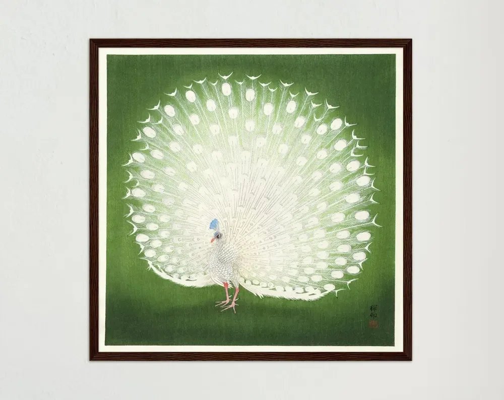 Peacock Japanese Vintage Travel Poster