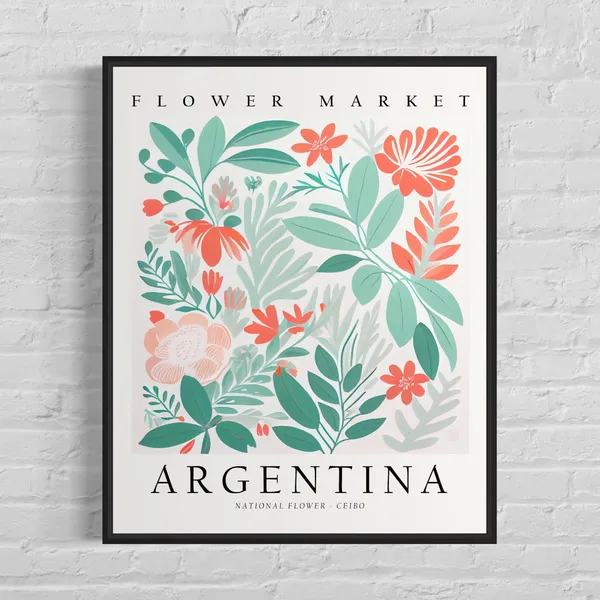 Argentina National Flower Ceibo Botanical Art Print