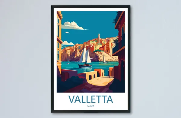 Valletta Travel Print, Malta Travel Poster