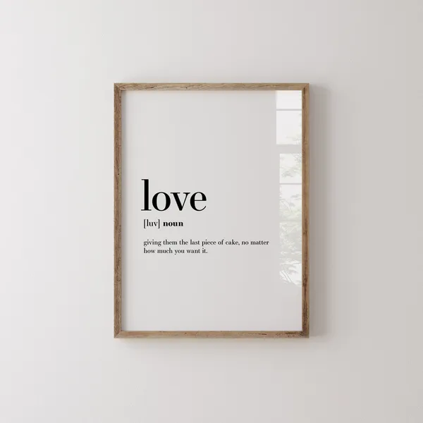 Love Definition Funny Valentine's Day Art Print