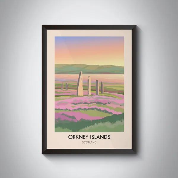 Orkney Islands Vintage Travel Poster, Scotland