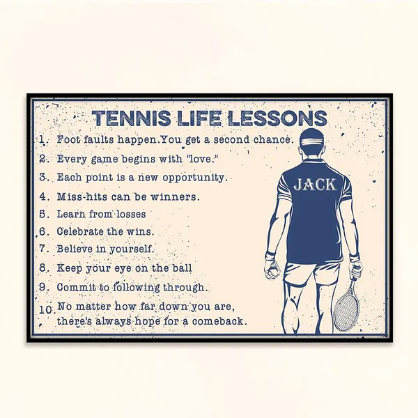 Personalized Tennis Poster, Gift for Tennis Players