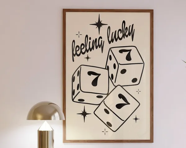Lucky Seven Dice Lucky You Retro Bar Art Print