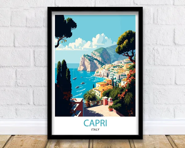 Capri Italy Travel Poster, Home Living Decor