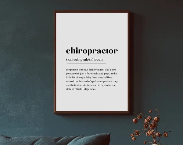 Chiropractor Definition Minimalist Quote Art Print