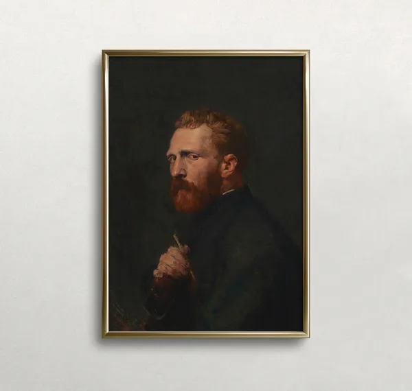 Van Gogh Portrait, Vintage Dark Academia Art Print
