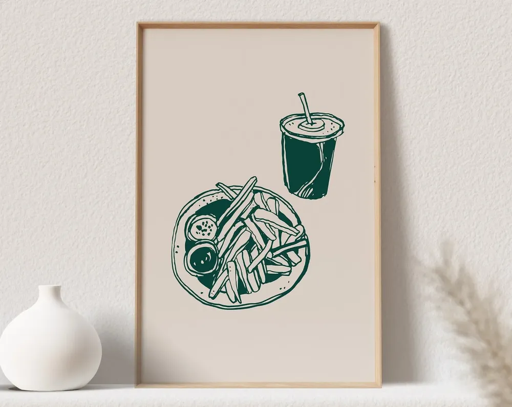 Chips Snack Food, Modern Vintage Kitchen Art Print