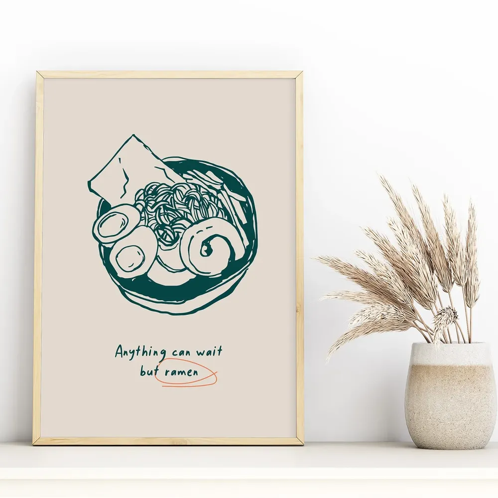 Japanese Ramen Poster, Modern Vintage Kitchen Art - Image 3