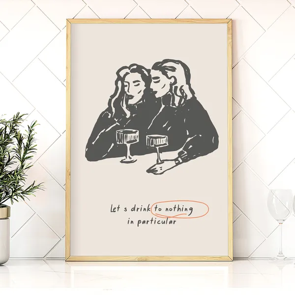 Friends Cocktail Vintage Kitchen Wall Art Print