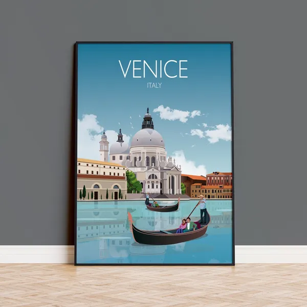 Venice Travel Poster, Italy Cityscape Art Print