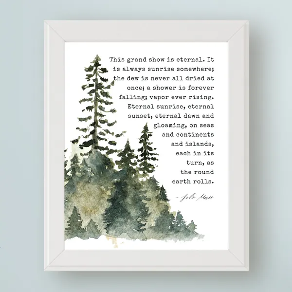 John Muir Quote, This Grand Show Is Eternal Art Print