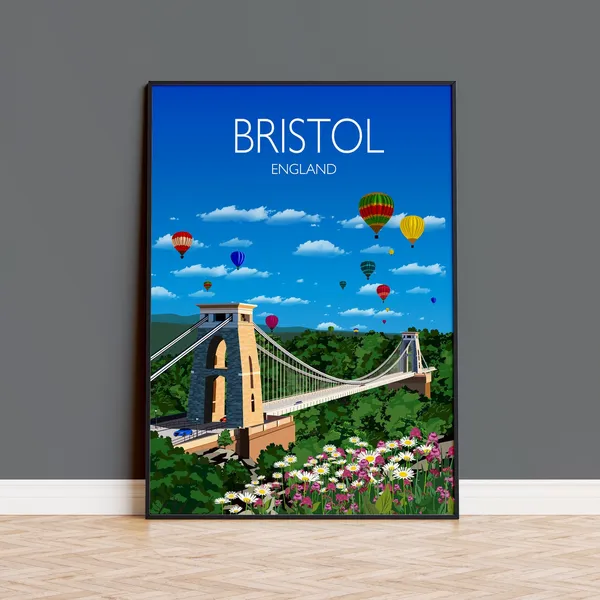 Bristol Travel Poster, England UK Travel Poster