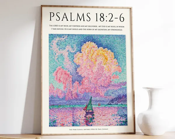 Bible Verse Floral Christian Wall Art Print