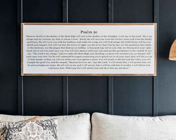 Psalm 91 Christian Scripture Wall Art, Poster Print