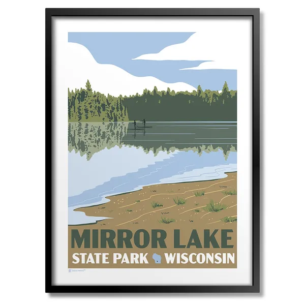 Mirror Lake State Park Wisconsin Travel Poster