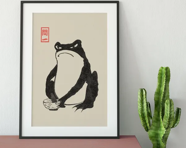 Japanese Frog Painting, Matsumoto Hoji Frog Art Print