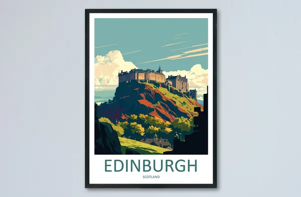 Edinburgh Cityscape Art Print, Scotland Wall Decor