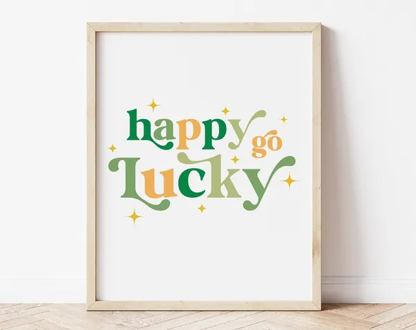 Happy Go Lucky St. Patrick's Day Wall Art Print