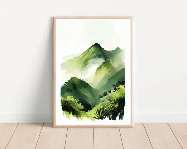 Hawaii Watercolor Coastal Art Print, Minimalist Boho