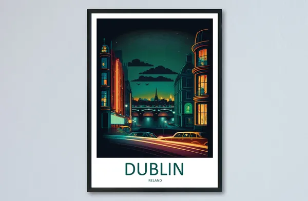 Dublin Skyline Art Print, Ireland City View