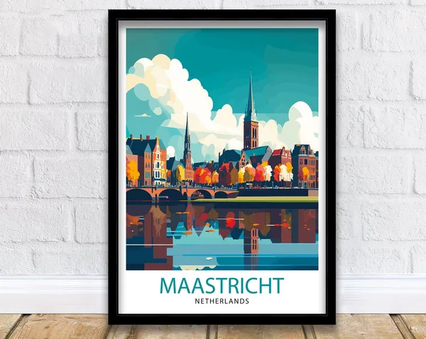 Maastricht Netherlands Travel Poster, Home Decor