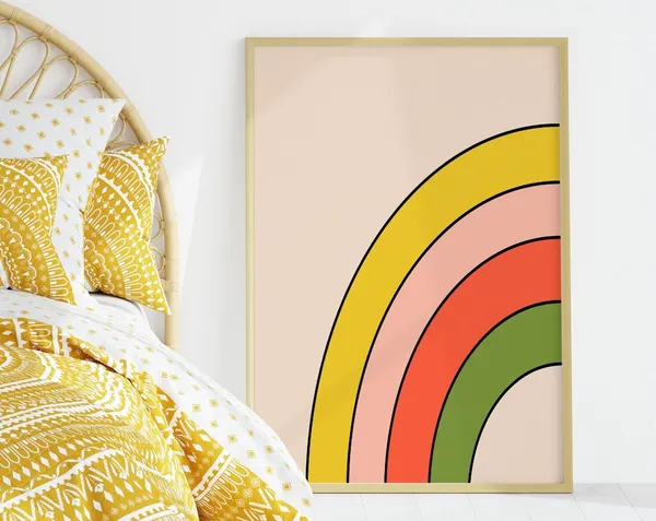 Rainbow Wall Art, Colorful Home Decor Art Print