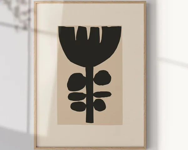 Abstract Floral Print, Minimalist Botanical Art