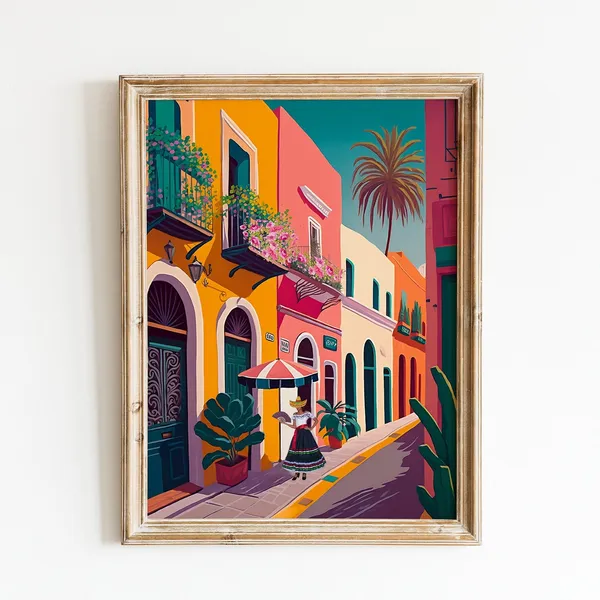 Mexico Travel Poster, Latin America Wall Art
