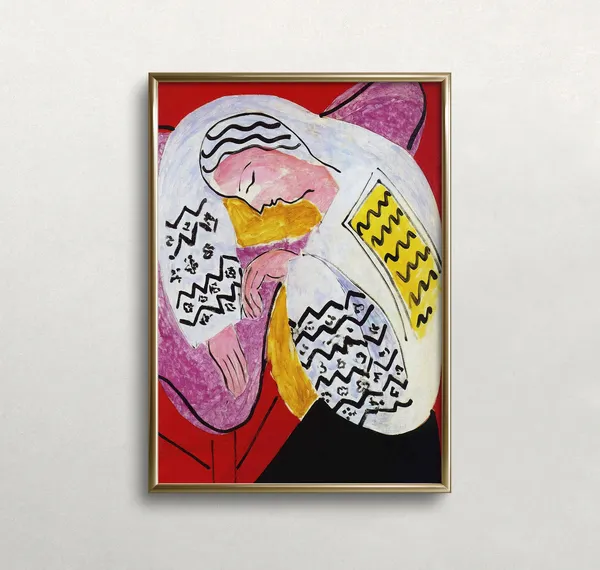 Matisse-Inspired Dream Woman Portrait Art Print